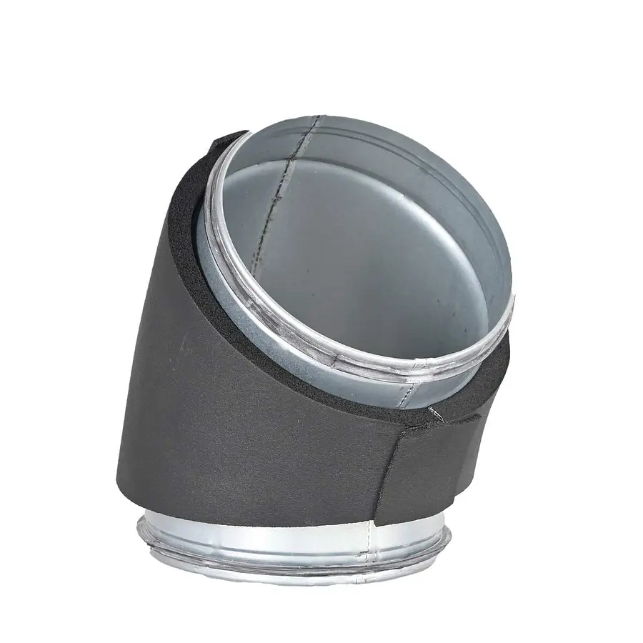 R-Vent spiro safe gladde bocht 160 mm, 45°, dampdicht geïsoleerd, isolatiedikte 19 mm