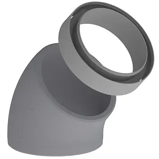Burgerhout EasyAir ventilatiebocht, 45°, 125 mm, EPS, geisoleerd