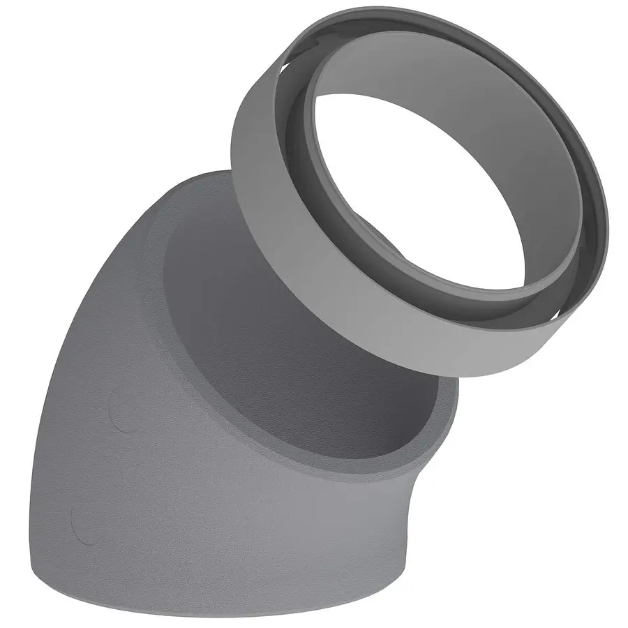 Burgerhout EasyAir ventilatiebocht, 45°, 160 mm, EPS, geisoleerd