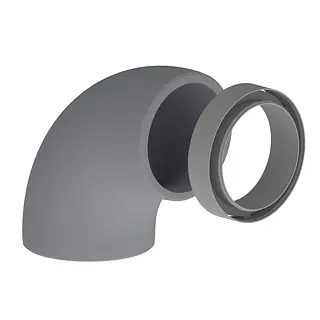 Duco DucoFlex geïsoleerde bocht, 90°, star, 160 mm, met koppelstuk