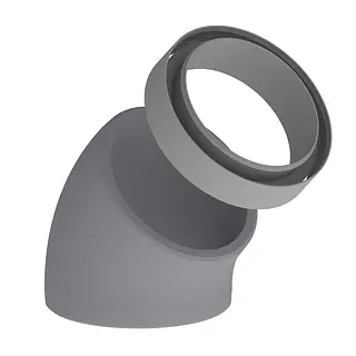 Duco DucoFlex geïsoleerde bocht, 45°, star, 160 mm, met koppelstuk