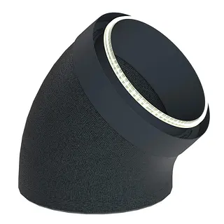 Duco DucoFlex geïsoleerde bocht, 45°, star, 200 mm, met koppelstuk