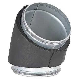 R-Vent spiro safe gladde bocht, 200 mm, 45°, dampdicht geïsoleerd, isolatiedikte 13 mm
