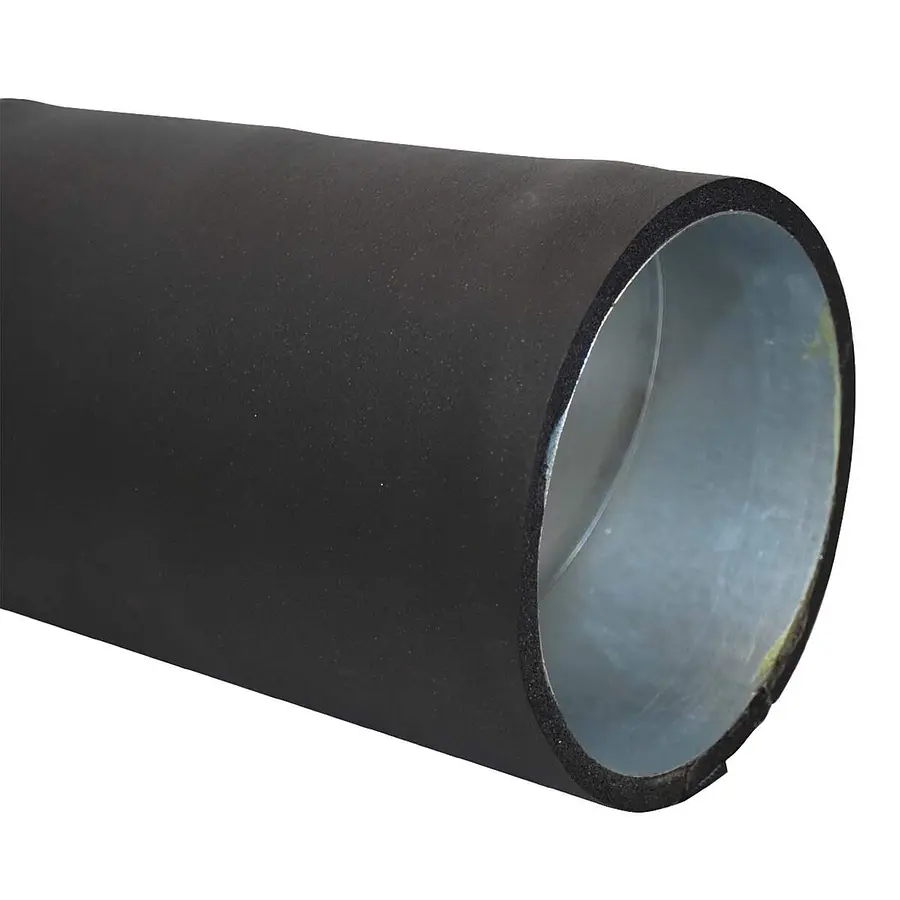 R-Vent spiro safe buis 125 mm, l= 2 meter, sendzimir verzinkt, dampdicht geïsoleerd, isolatiedikte 13 mm