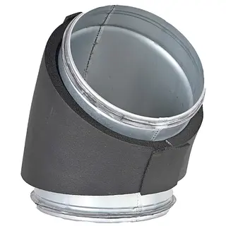 R-Vent spiro safe gladde bocht, 315 mm, 45°, dampdicht geïsoleerd, isolatiedikte 13 mm