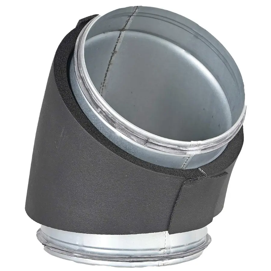 R-Vent spiro safe gladde bocht, 315 mm, 45°, dampdicht geïsoleerd, isolatiedikte 13 mm