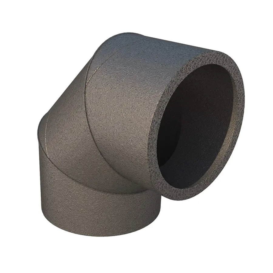 Ubbink Aerfoam geisoleerde bocht 90°, EPE, 200 mm, grijs