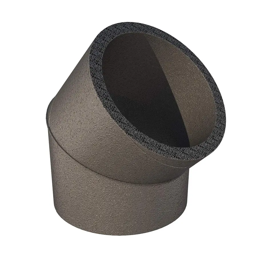 Ubbink Aerfoam geisoleerde bocht 45°, EPE, 125 mm, grijs