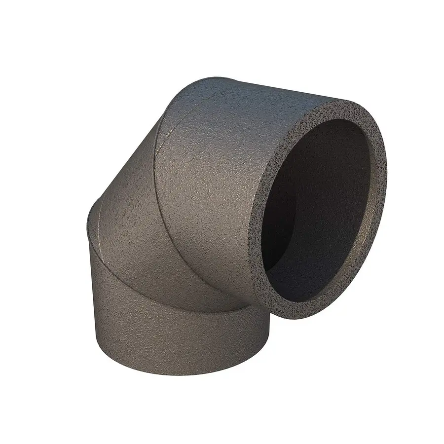 Ubbink Aerfoam geisoleerde bocht 90°, EPE, 125 mm, grijs