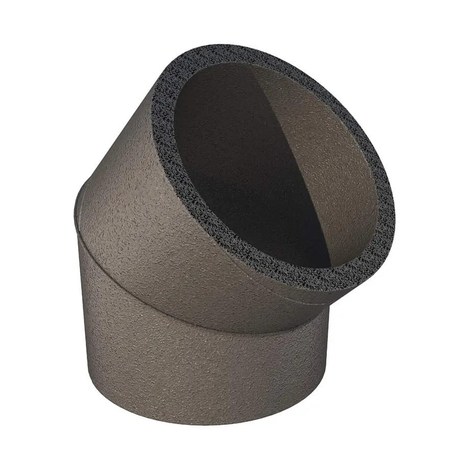Ubbink Aerfoam geisoleerde bocht 45°, EPE, 180 mm, grijs