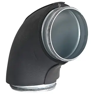 R-Vent spiro safe segmentbocht 500 mm, 90°, dampdicht geisoleerd 13 mm