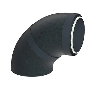 Duco DucoFlex geïsoleerde bocht, 90°, star, 200 mm, met koppelstuk