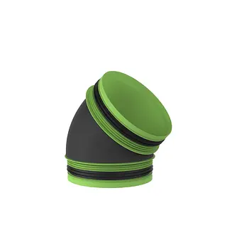 Duco DucoFlex geïsoleerd aansluitstuk, 160 x 160 mm, 45°, met rubber