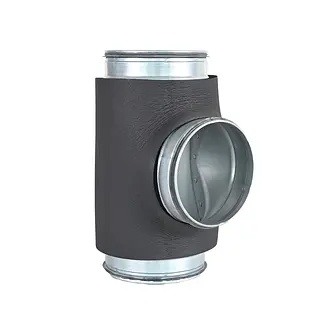 R-Vent spiro safe t-stuk 315-160 mm 90° sendzimir verzinkt dampdicht geïsoleerd isolatiedikte 25 mm