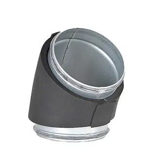 R-Vent spiro safe gladde bocht 400 mm, 45°, dampdicht geïsoleerd, isolatiedikte 19 mm