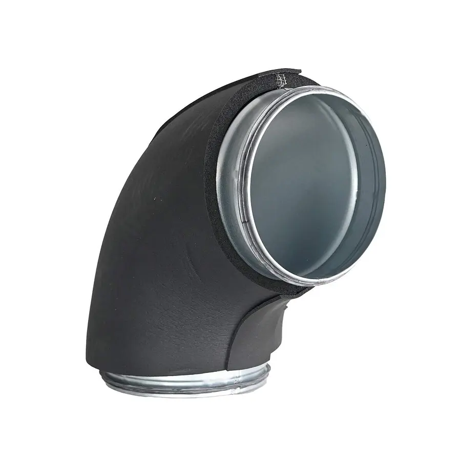 R-Vent spiro safe gladde bocht 400 mm, 90°, dampdicht geïsoleerd, isolatiedikte 19 mm