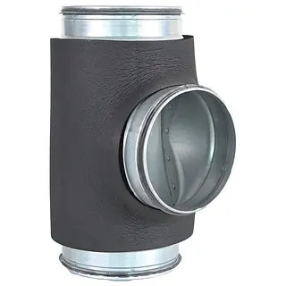 R-Vent spiro safe t-stuk 315-200 mm, 90°, sendzimir verzinkt, dampdicht geisoleerd, isolatiedikte 13 mm