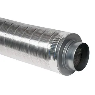 R-Vent flexibele geluiddemper 125 mm, l= 500 mm, isolatie 25 mm