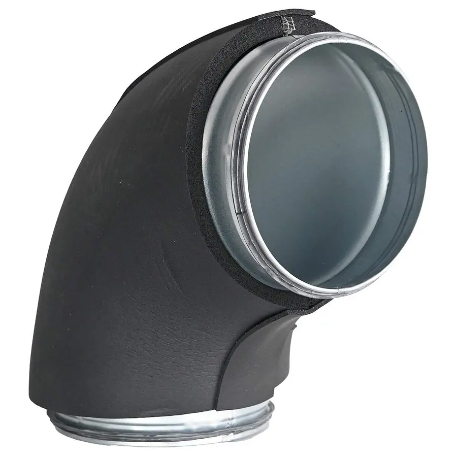 R-Vent spiro safe segmentbocht 400 mm, 90°, dampdicht geisoleerd 13 mm