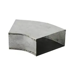 R-Vent spiro instort bocht horizontaal 80 x 170 mm, 45°, sendzimir verzinkt