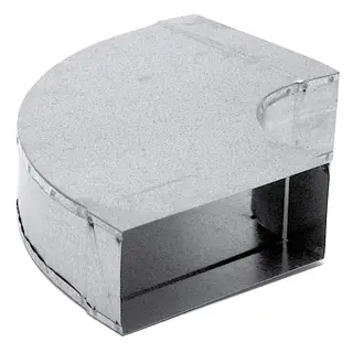 R-Vent spiro instort bocht horizontaal 80 x 170 mm, 90°, sendzimir verzinkt