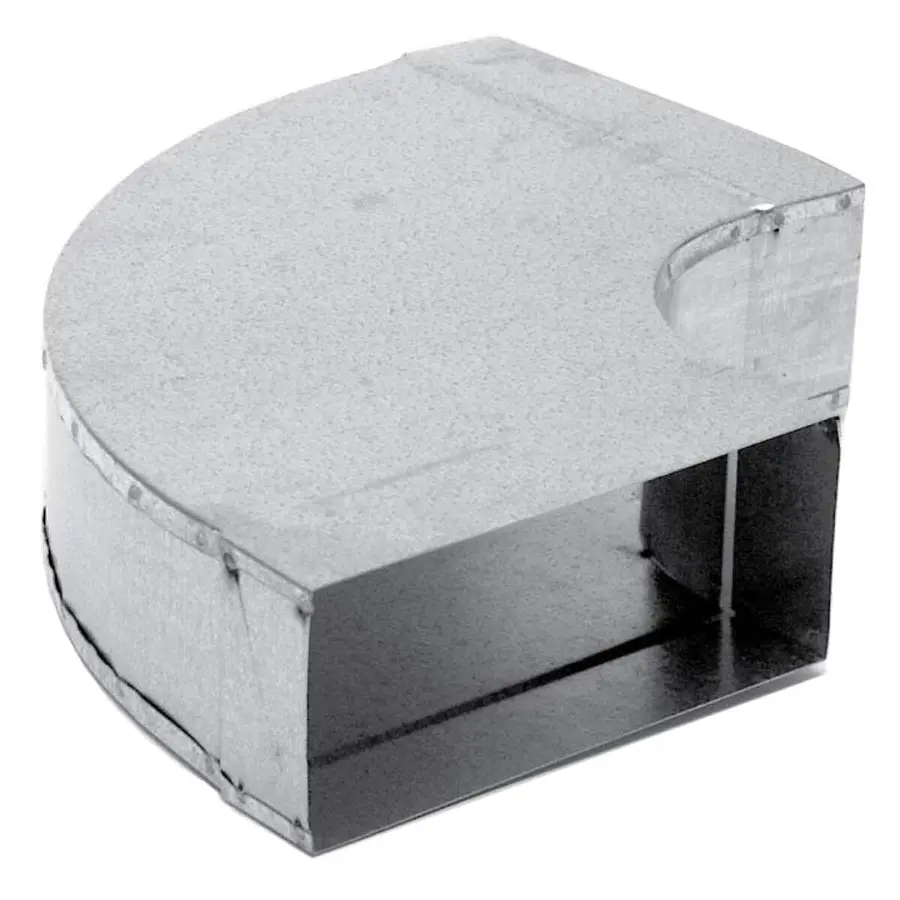 R-Vent spiro instort bocht horizontaal 80 x 170 mm, 90°, sendzimir verzinkt
