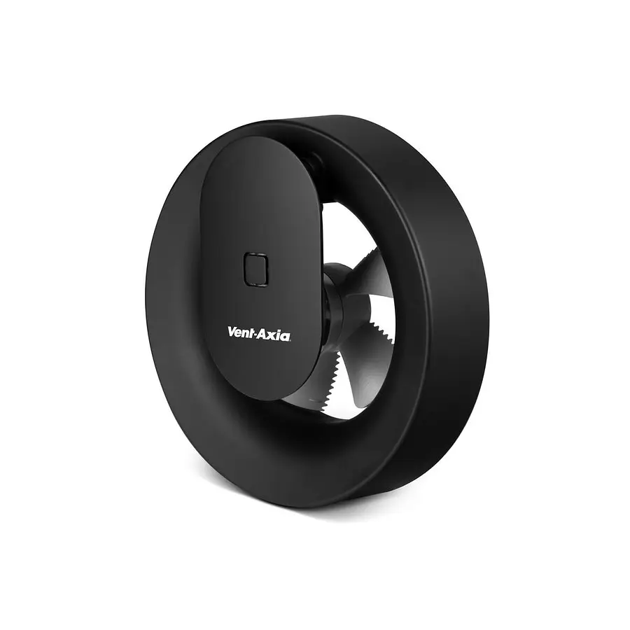 Vent-Axia Svara Z badkamer/keukenventilator, zwart, app gestuurd