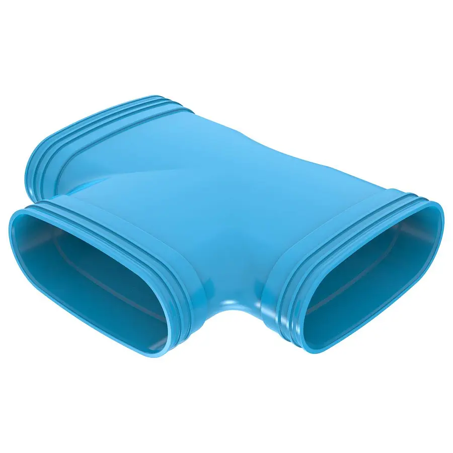 Wavin Ventiza T-stuk, 3x ovaal, 195 mm, 3x mof, pvc