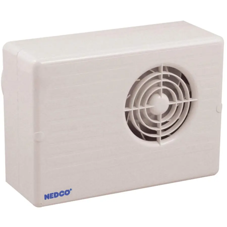 Nedco cf 200t badkamer/toiletventilator 163 x 257 mm abs kunststof wit met timer