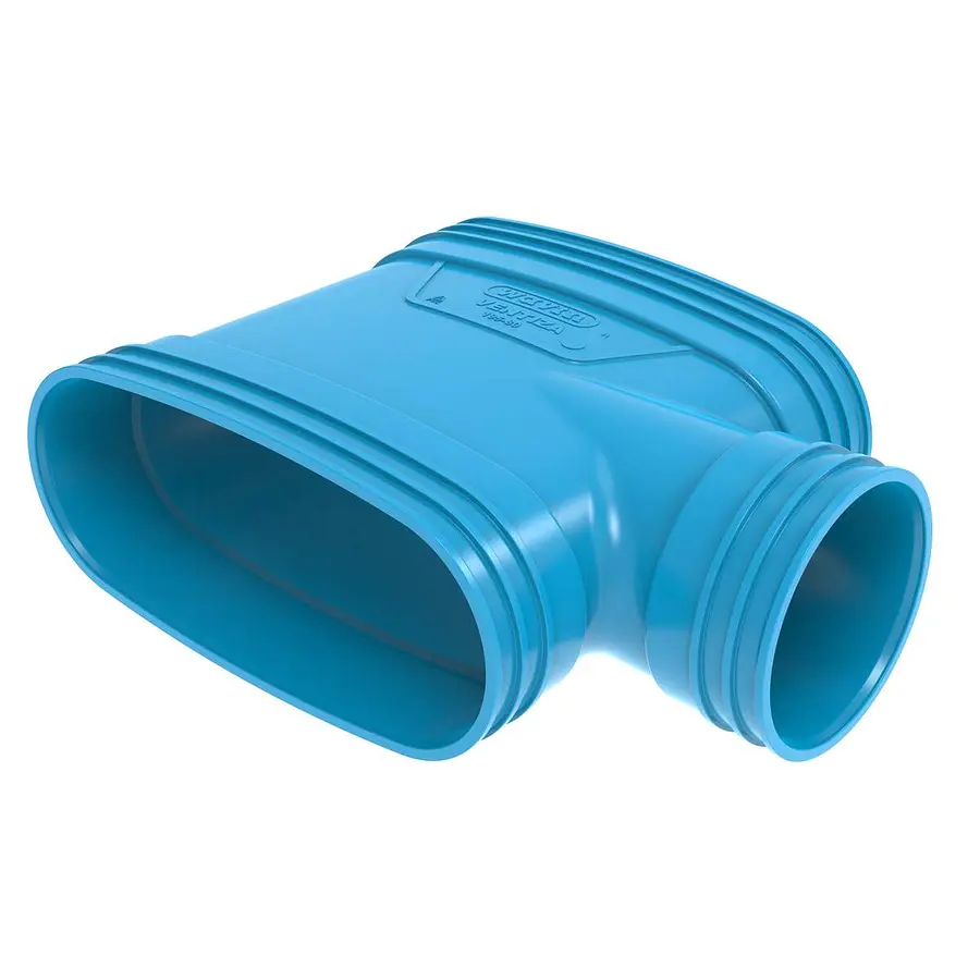 Wavin Ventiza T-stuk, 2x ovaal, 195 mm, 1x rond, 80 mm, 3x mof, pvc
