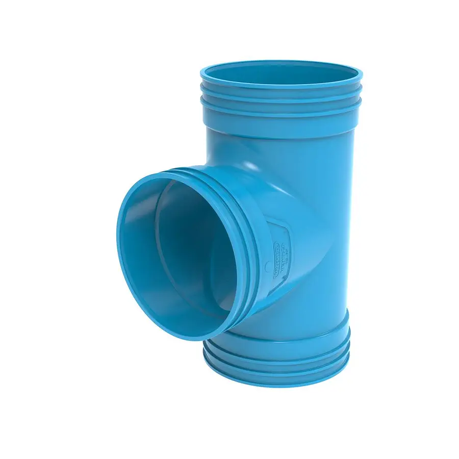 Wavin Ventiza T-stuk, 3x rond, 125 mm, 3x mof, pvc