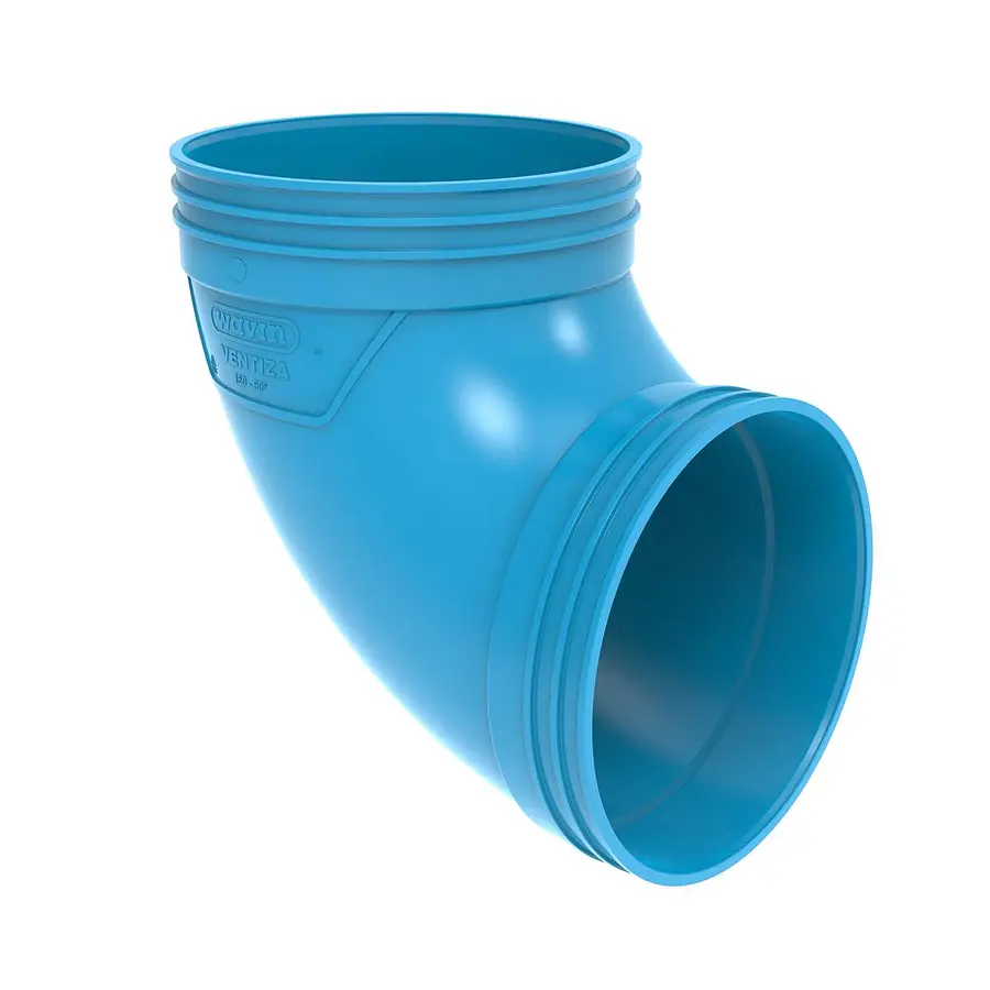 Wavin Ventiza bocht, rond, 90º, 160 mm, mof x mof, pvc