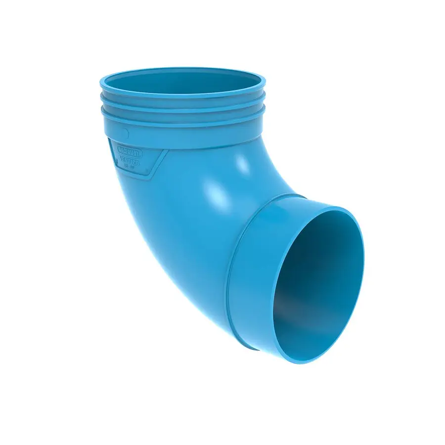 Wavin Ventiza bocht, rond, 90º, 125 mm, mof x spie, pvc