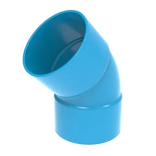 Wavin Ventiza bocht, rond, 45º, 80 mm, mof x mof, pvc
