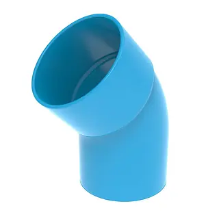 Wavin Ventiza bocht, rond, 45º, 80 mm, mof x spie, pvc