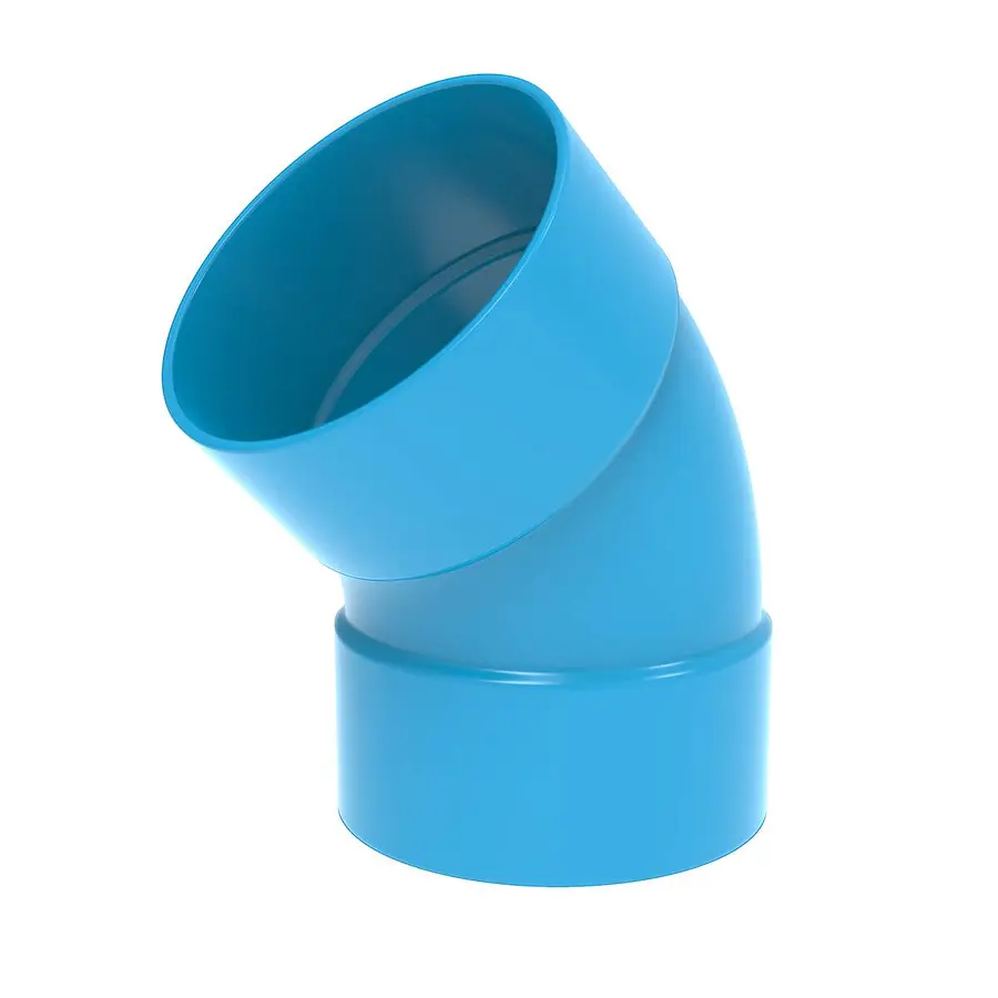 Wavin Ventiza bocht, rond, 45º, 125 mm, mof x mof, pvc