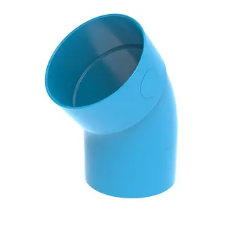 Wavin Ventiza bocht, rond, 45º, 125 mm, mof x spie, pvc