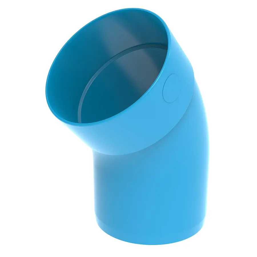 Wavin Ventiza bocht, rond, 45º, 160 mm, mof x spie, pvc