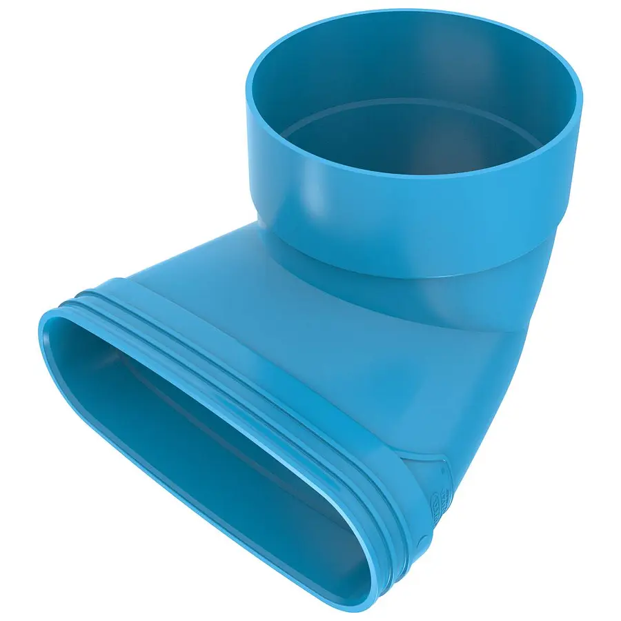Wavin Ventiza eindstuk 90º, 235 x 160 mm, h=100 mm, mof x mof, pvc