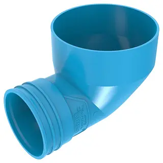 Wavin Ventiza eindstuk 90º, 125 x 80 mm, h=50 mm, mof x mof, pvc