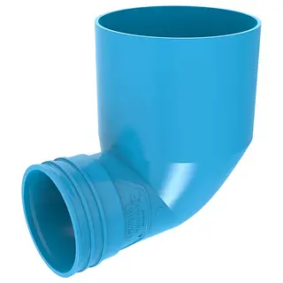 Wavin Ventiza eindstuk 90º, 125 x 80 mm, h=100 mm, mof x mof, pvc