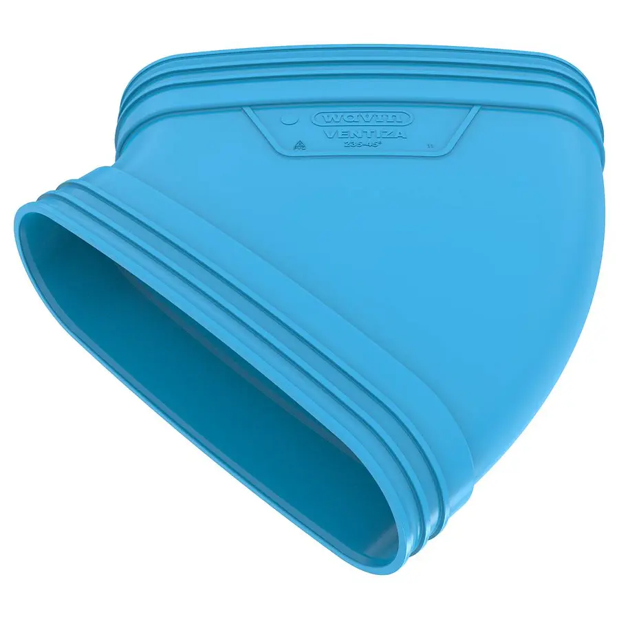 Wavin Ventiza bocht, ovaal, 45º, 235 mm, mof x mof, pvc