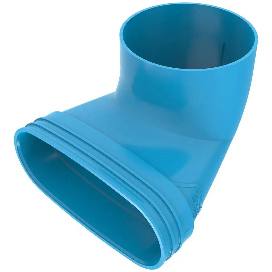 Wavin Ventiza eindstuk 90º, 195 x 125 mm, h=70 mm, mof x mof, pvc