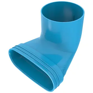 Wavin Ventiza eindstuk 90º, 195 x 125 mm, h=100 mm, mof x mof, pvc