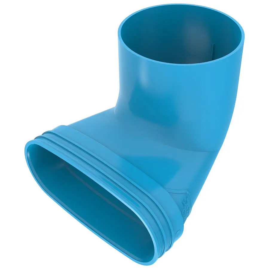 Wavin Ventiza eindstuk 90º, 195 x 125 mm, h=100 mm, mof x mof, pvc