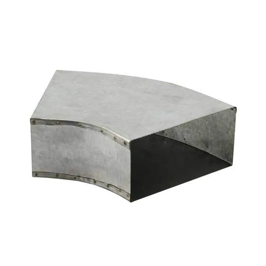 R-Vent spiro instort bocht horizontaal 80 x 220 mm, 45°, sendzimir verzinkt