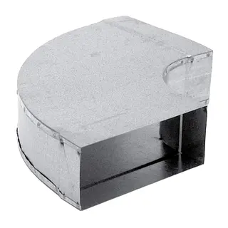 R-Vent spiro instort bocht horizontaal 80 x 250 mm, 90°, sendzimir verzinkt