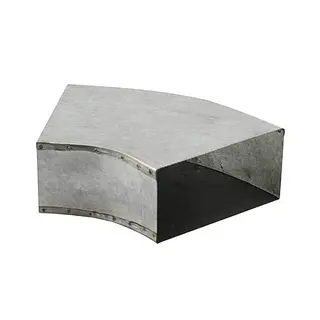 R-Vent spiro instort bocht horizontaal 80 x 200 mm, 45°, sendzimir verzinkt