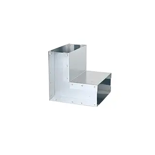 R-Vent spiro instort bocht verticaal 70 x 170 mm, 45°, sendzimir verzinkt