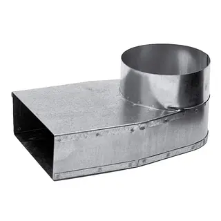 R-Vent spiro instort lepe hoek 80x200 mm, 150 mm, symmetrisch, sendzimir verzinkt